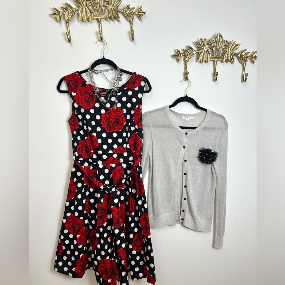 🌹⚫️Retro Swing Chic dress S/ M PTp 18” l 40”
